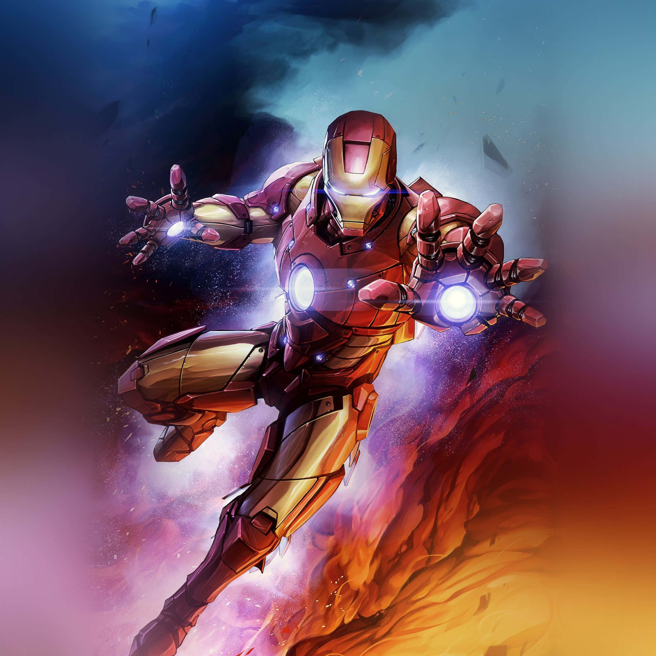 Iron Man, repulsors, cosmic storm, 2K Desktop Wallpaper