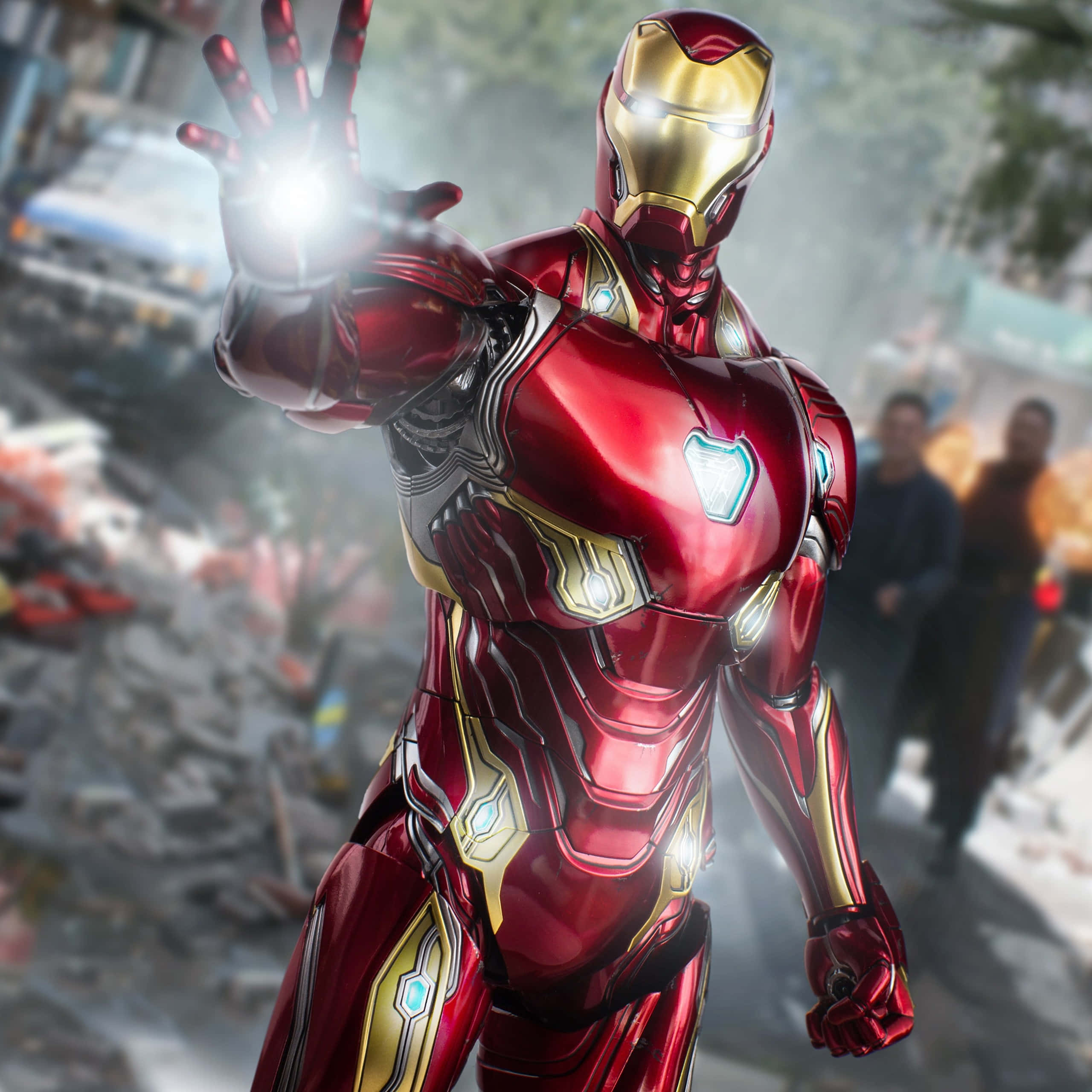 Iron Man, red gold armor, repulsor blast, 2K Desktop Wallpaper