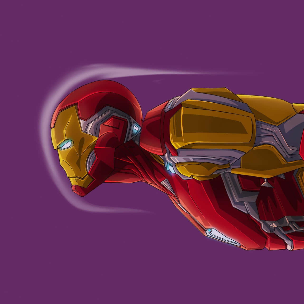 Iron Man, red and gold armor, motion blur trails, HD Desktop Wallpaper