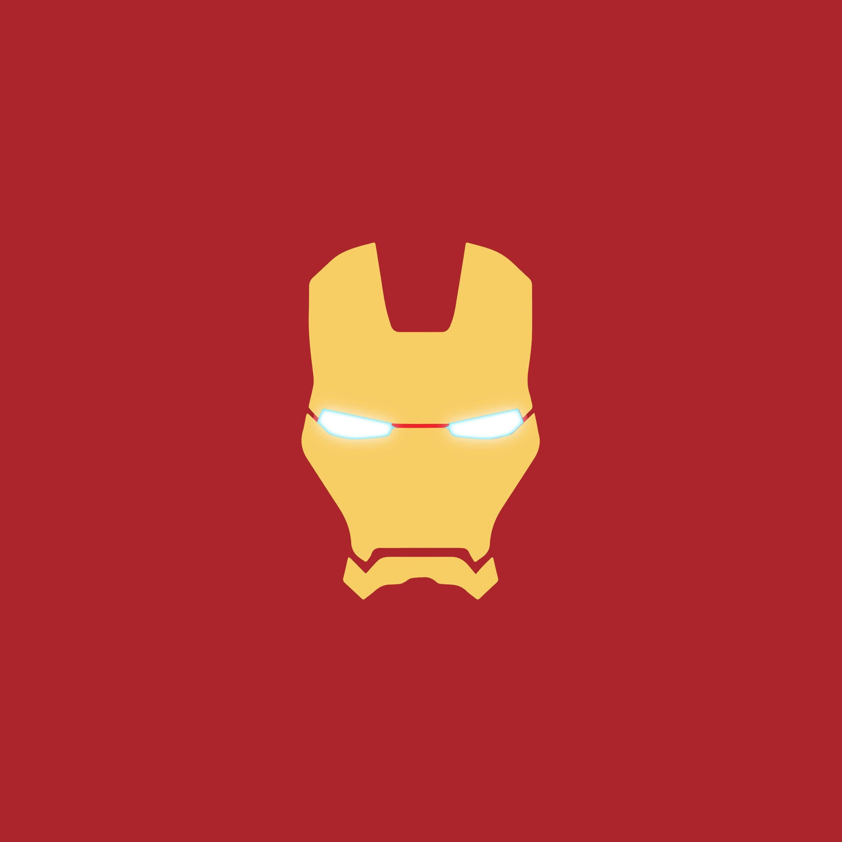 Iron Man, golden Iron Man helmet, glowing white eyes, 2K Desktop Wallpaper