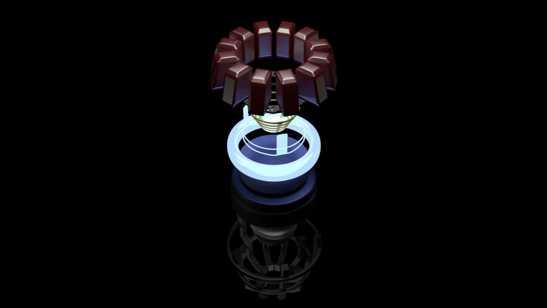 Iron Man, arc reactor, dark red segments, Full HD Desktop Wallpaper