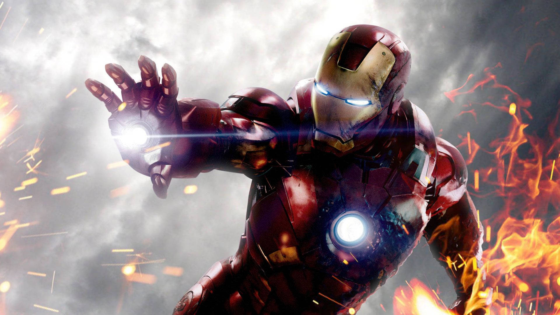 Iron Man, battle armor, repulsor blasts, Full HD Desktop Wallpaper
