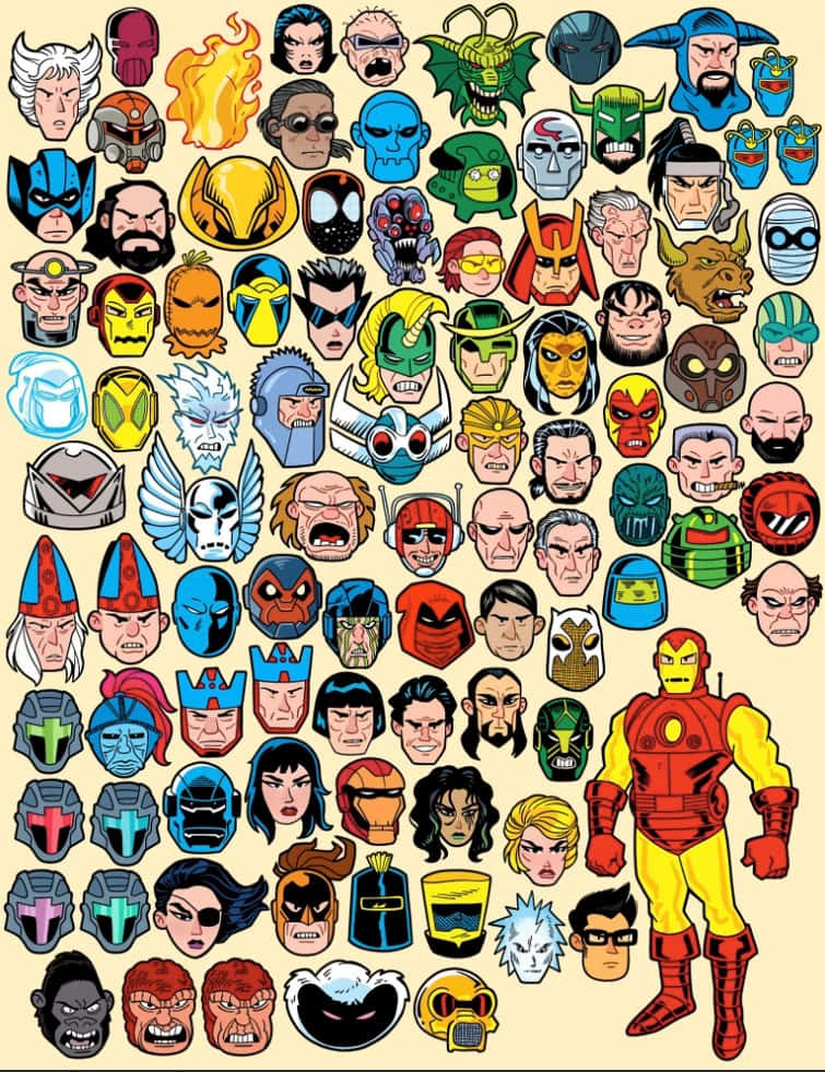 Iron Man, villains, comic book style, SD Phone Wallpaper