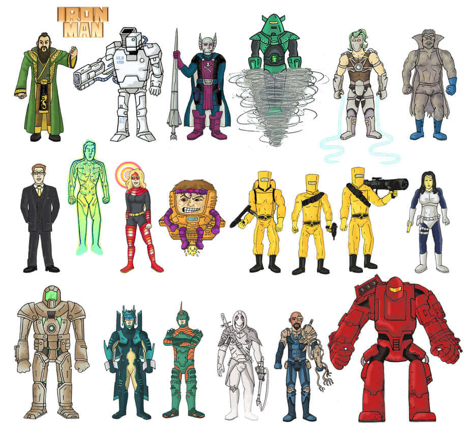 Iron Man Villains, grid, superhero, SD Desktop Wallpaper