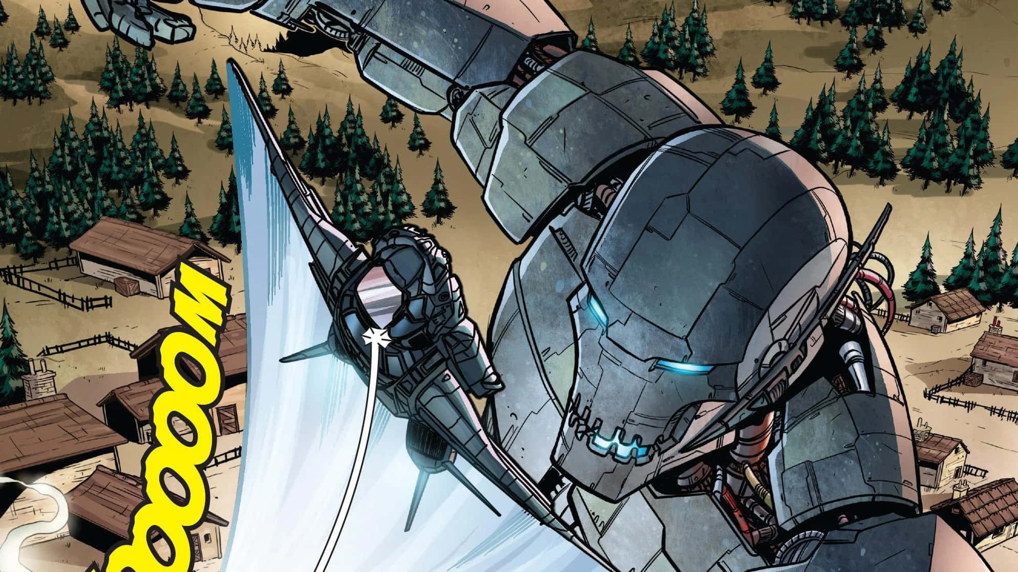 Iron Man, villains, giant armored robot, Full HD Desktop Wallpaper