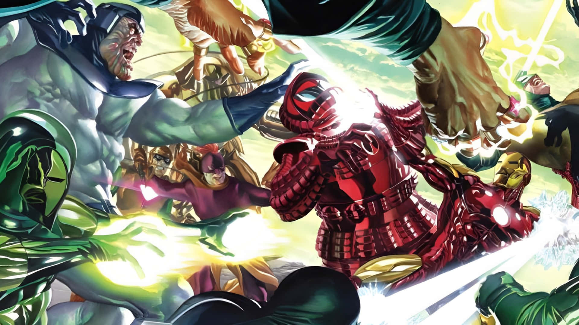 Iron Man Villains, comic book, glowing energy blasts, Full HD Desktop Wallpaper
