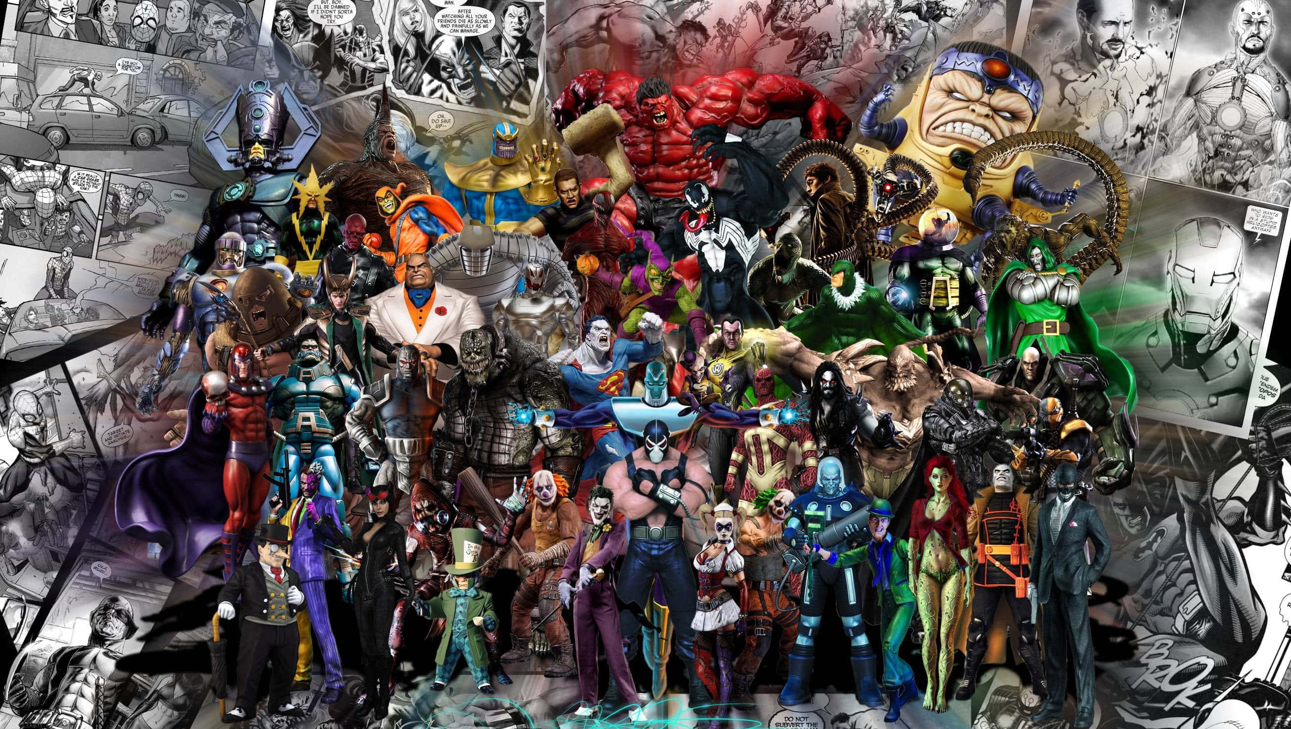 Iron Man Villains, comic book superheroes, comic panels, 2K Desktop Wallpaper