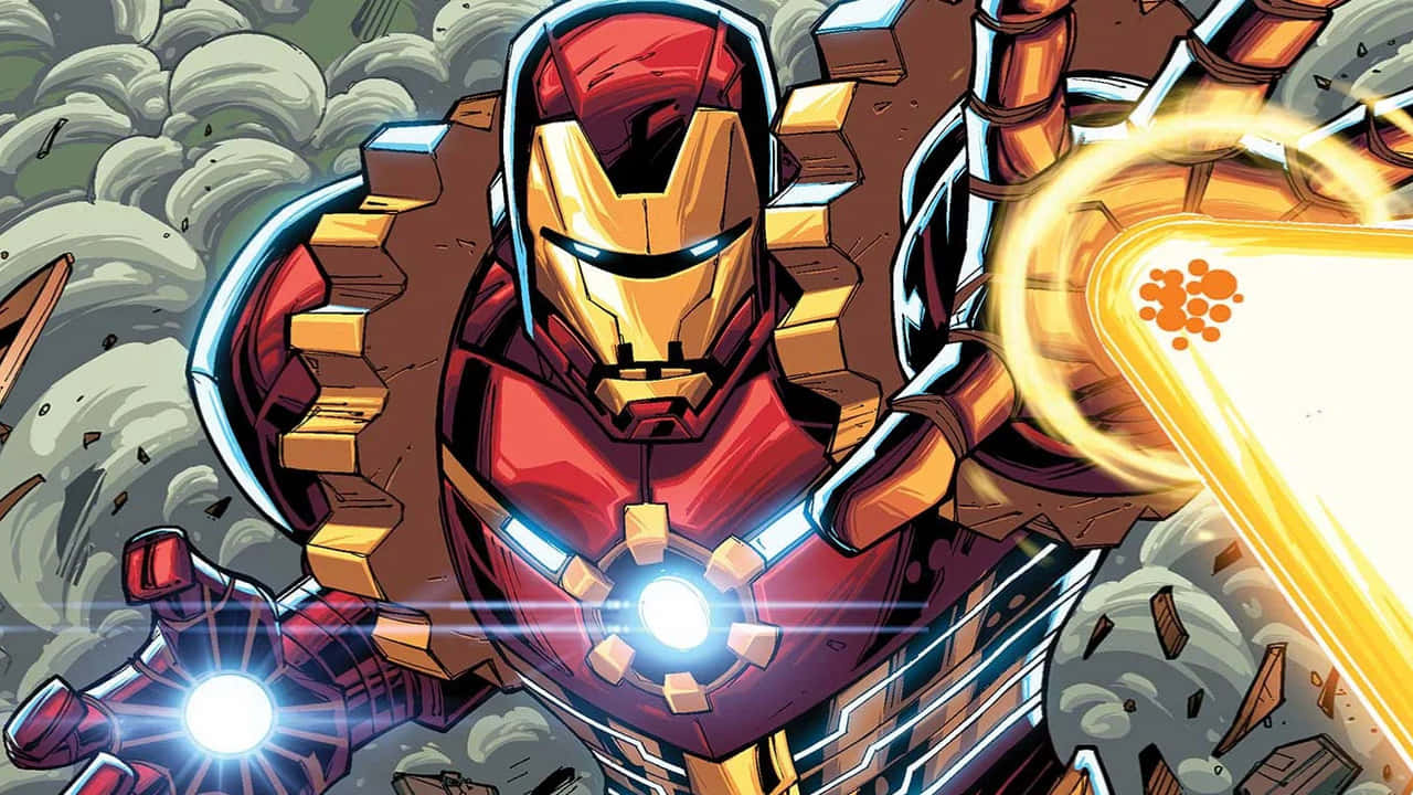 Iron Man, red gold armor, repulsor blasts, HD Desktop Wallpaper