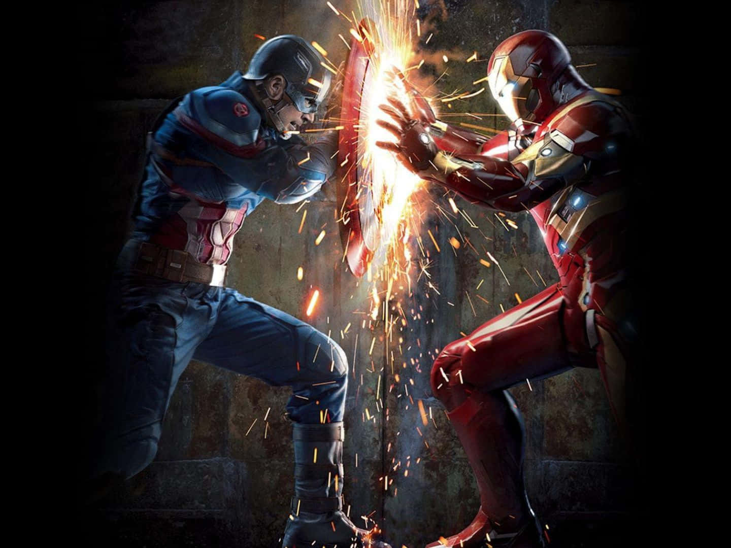 Iron Man, Captain America, sparks, HD Desktop Wallpaper