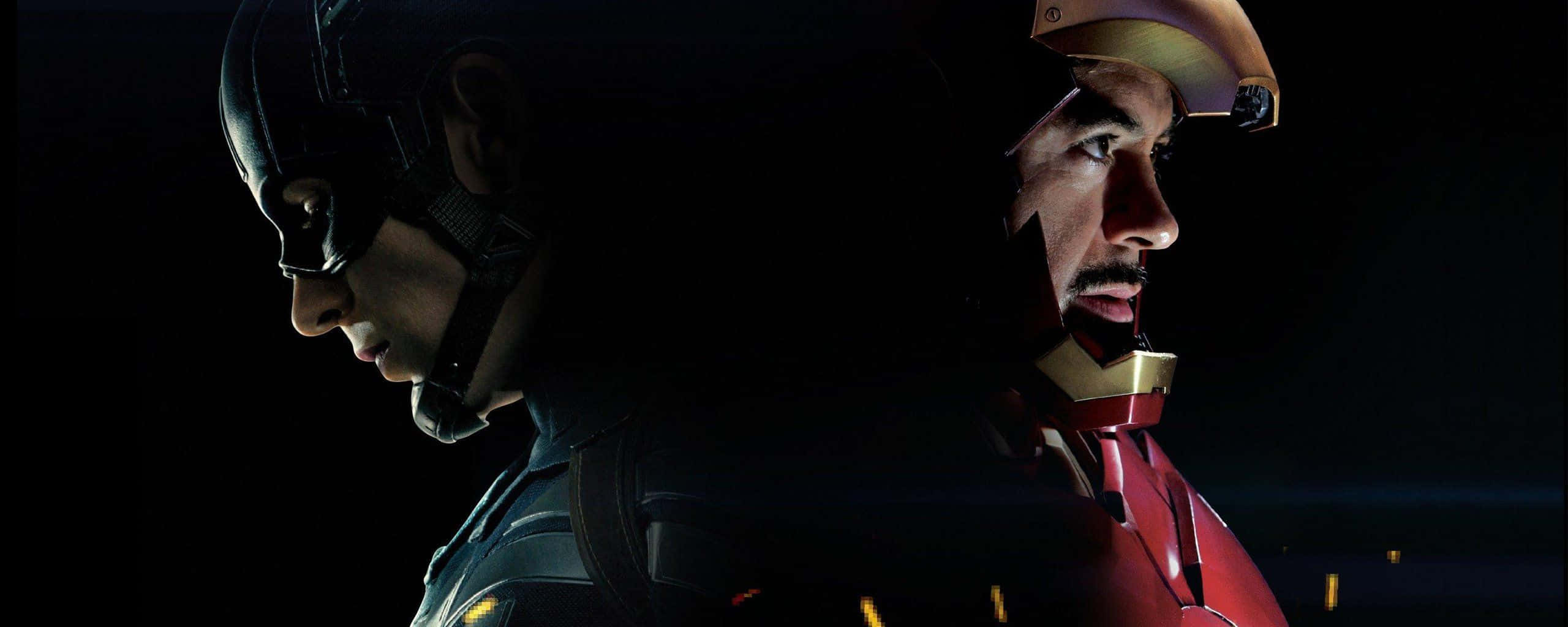 Captain America, Iron Man, iconic suits, 2K Desktop Wallpaper