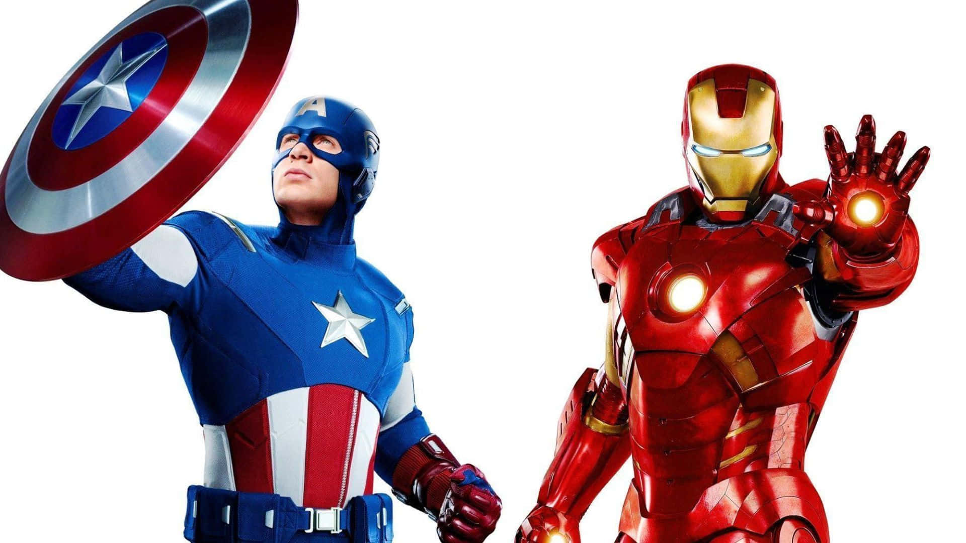Iron Man, Captain America, star-spangled shield, Full HD Desktop Wallpaper