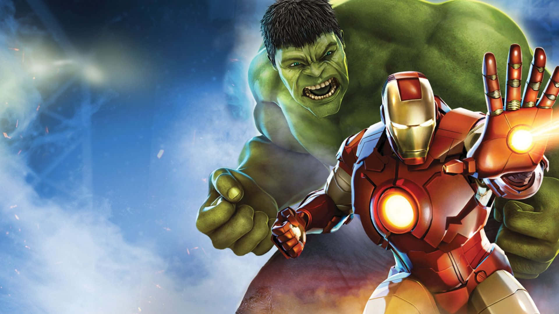 Iron Man, Hulk, repulsors, Full HD Desktop Wallpaper