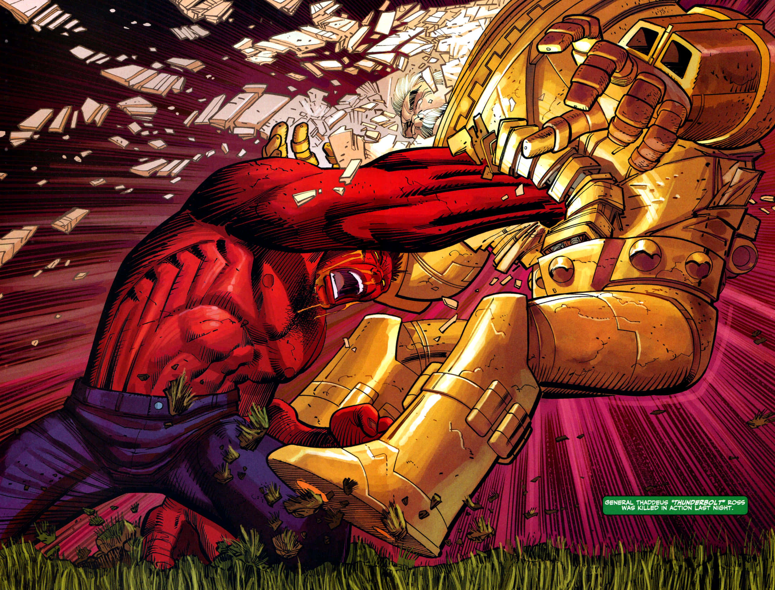 Red Hulk, Iron Man, purple pants, 2K Desktop Wallpaper