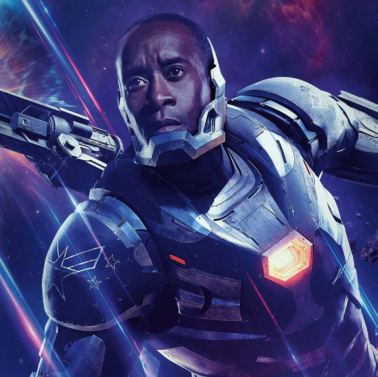 Iron Man, futuristic armor, cosmic backdrop, HD Desktop Wallpaper