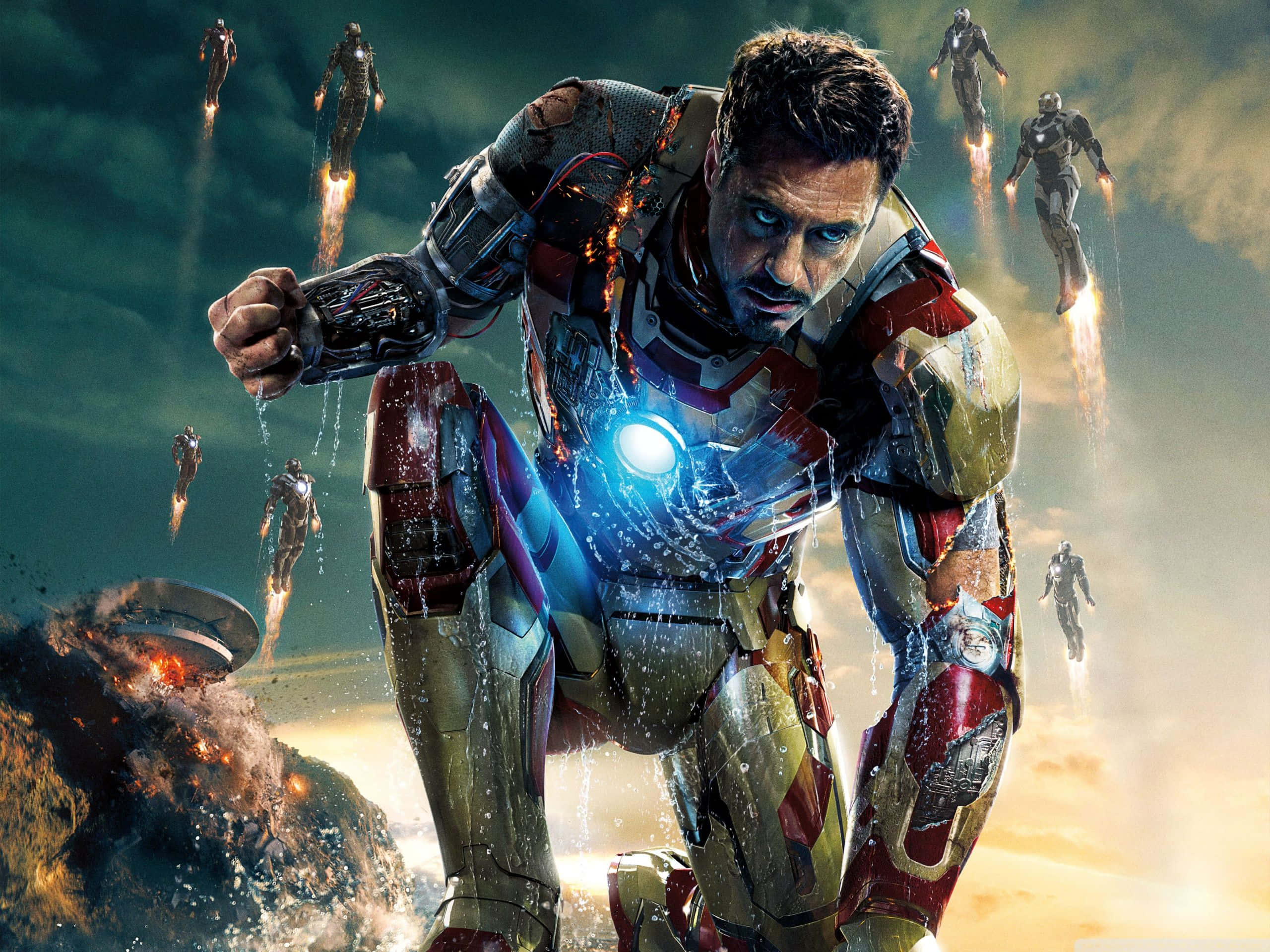 Iron Man 3, Iron Man, repulsor jets, 2K Desktop Wallpaper
