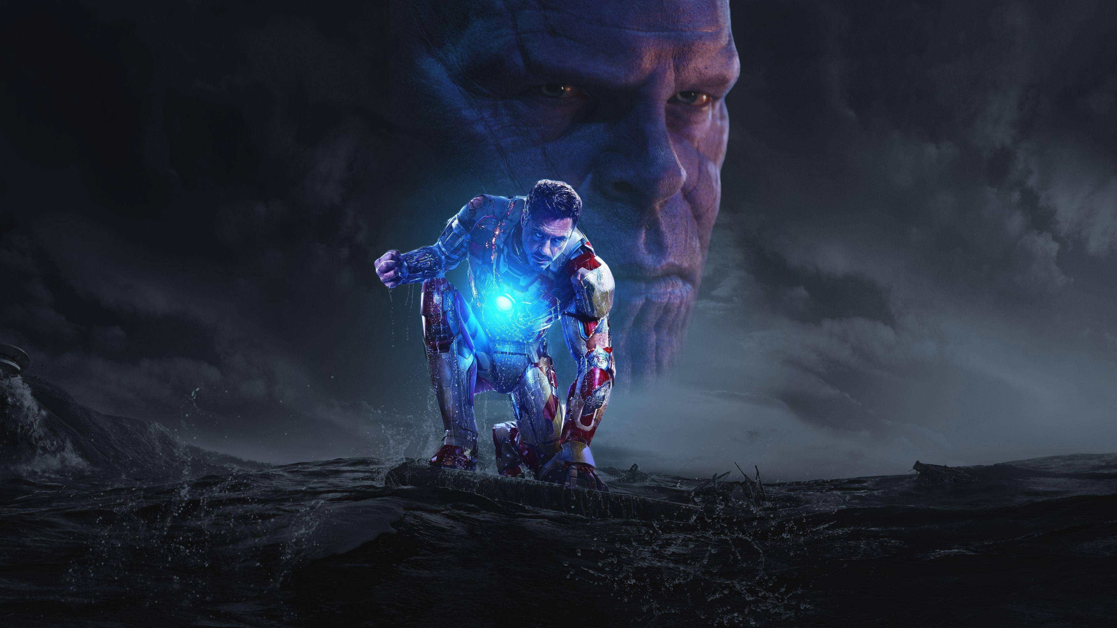 Iron Man, Thanos, OLED 4K, 4K Desktop Wallpaper
