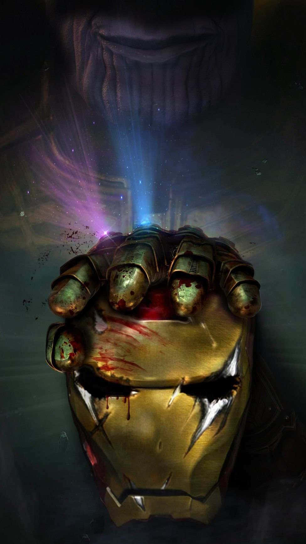 Iron Man, Thanos, golden gauntlet, HD Phone Wallpaper