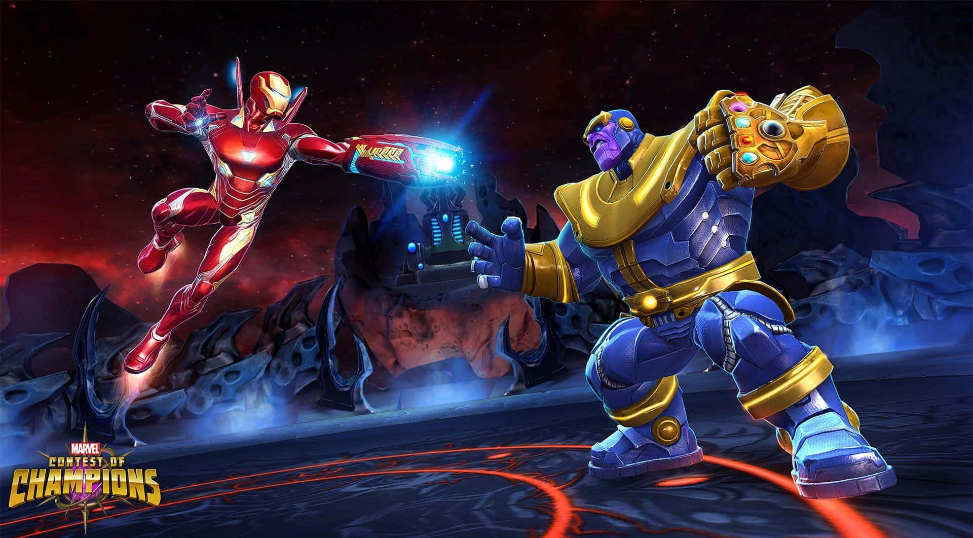 Iron Man, Thanos, cosmic arena, Full HD Desktop Wallpaper