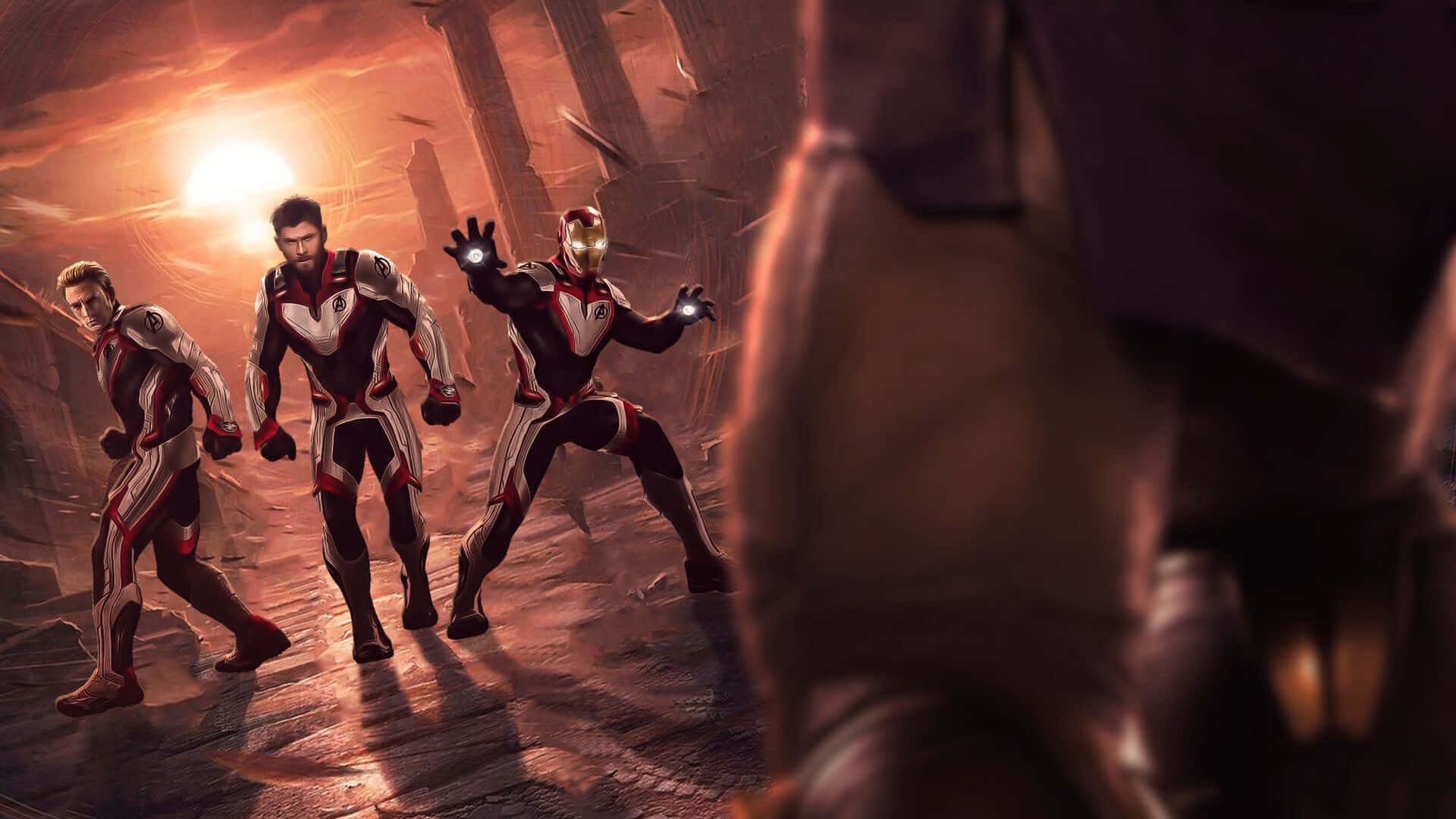 Iron Man, Thor, red white and black suits, Full HD Desktop Wallpaper
