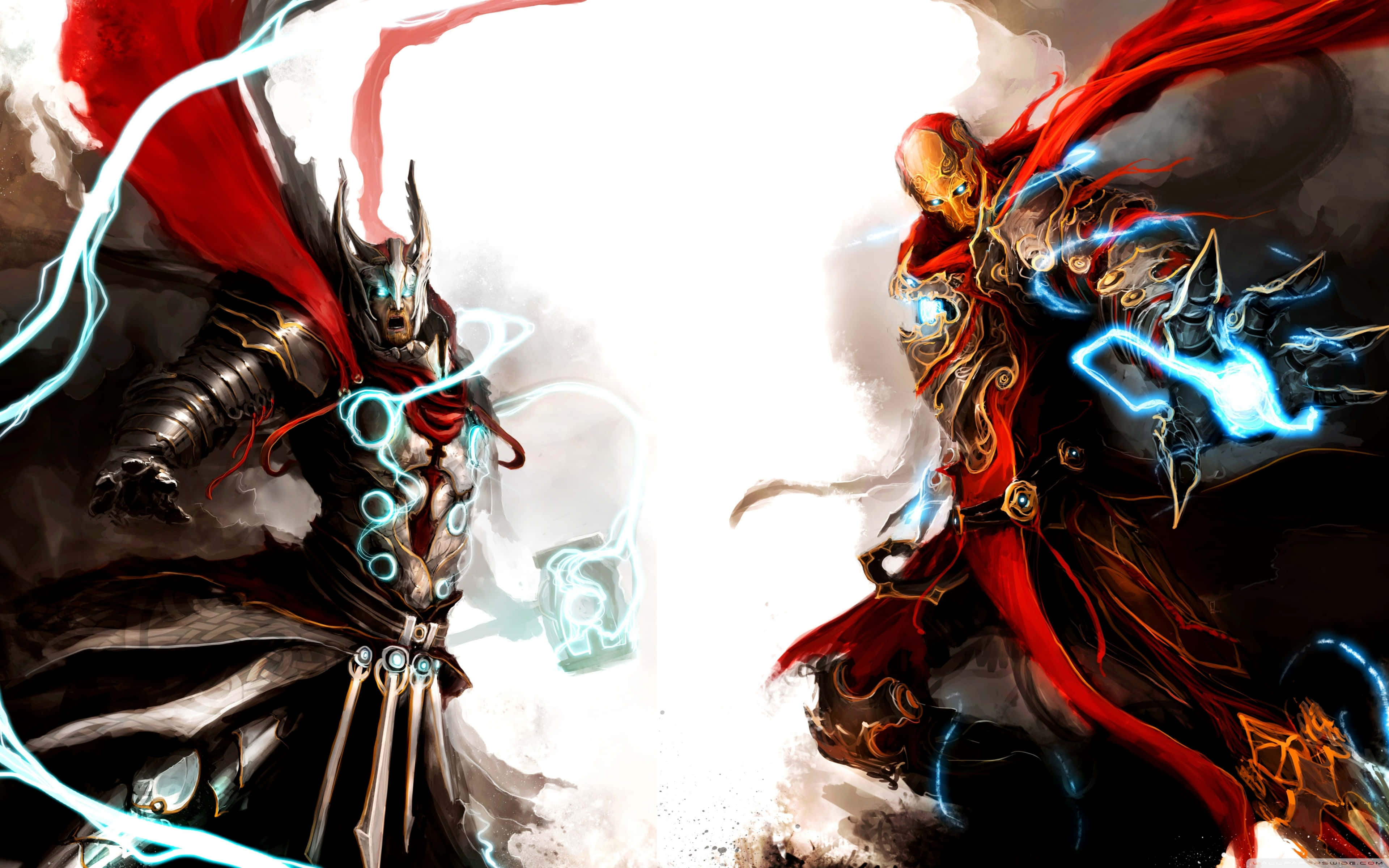Iron Man, Thor, red capes, 4K Desktop Wallpaper