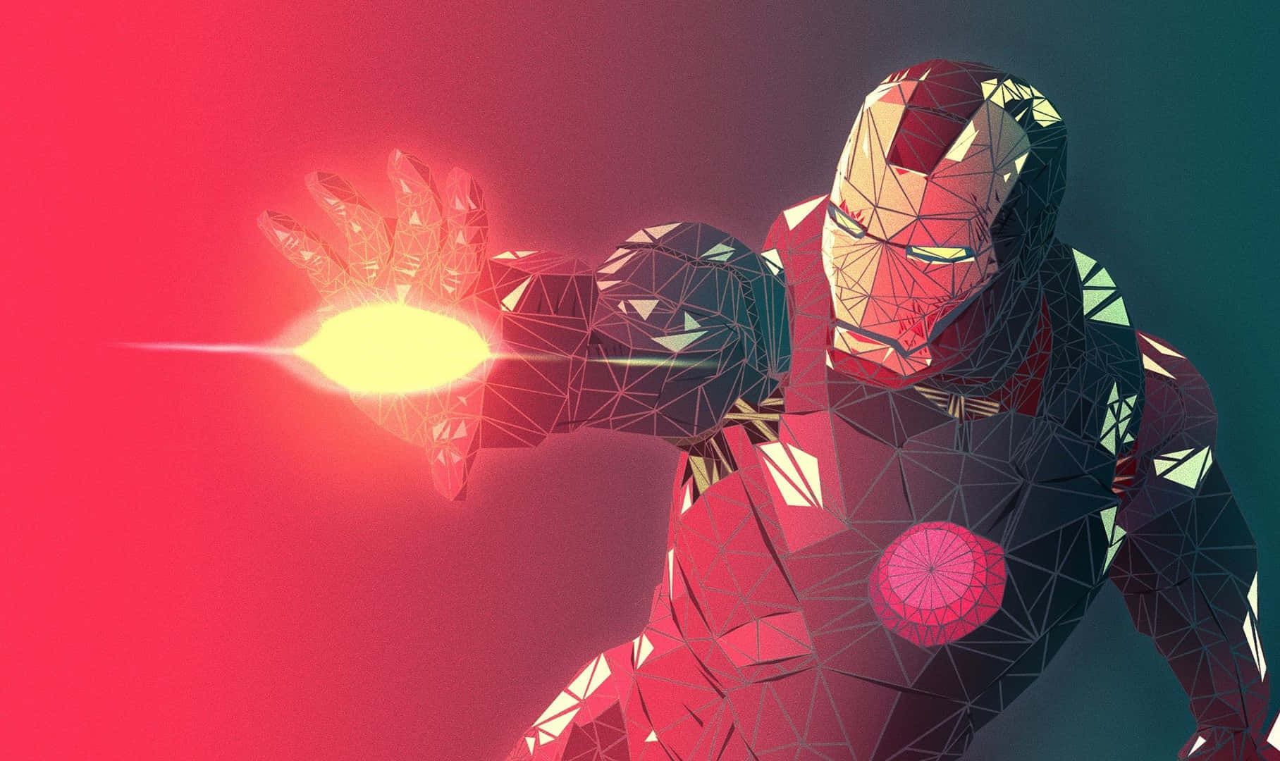 Iron Man, geometric art, low poly style, HD Desktop Wallpaper