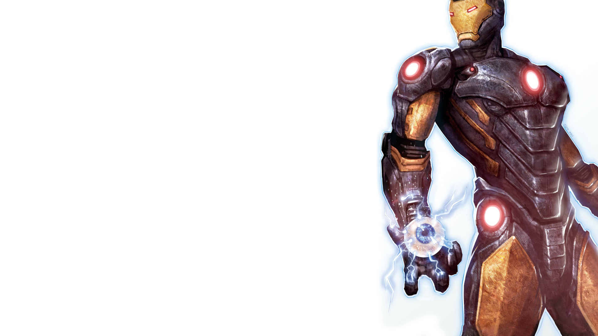 Iron Man, armored suit, glowing red eyes, Full HD Desktop Wallpaper