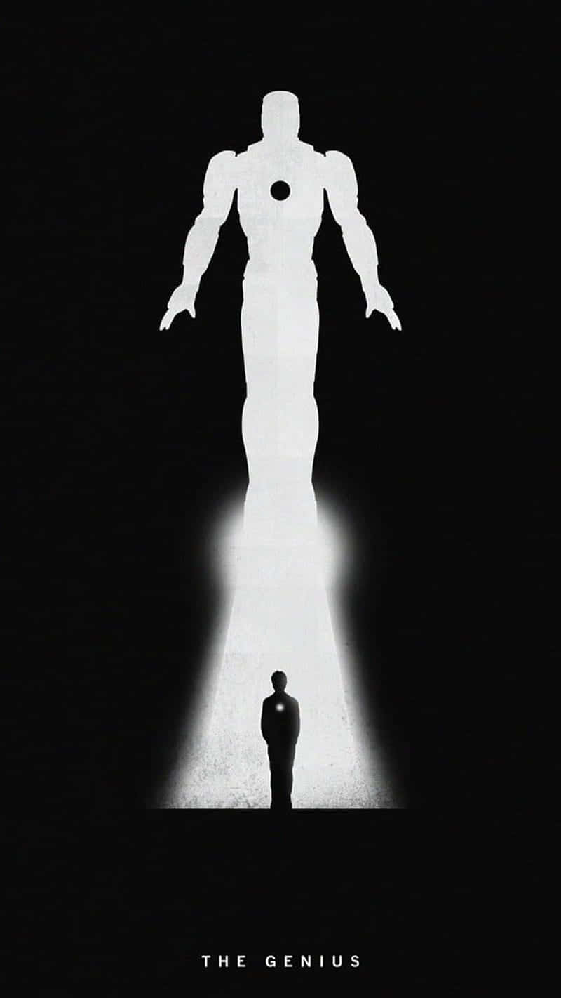 Iron Man, silhouette, glowing white humanoid figure, HD Phone Wallpaper
