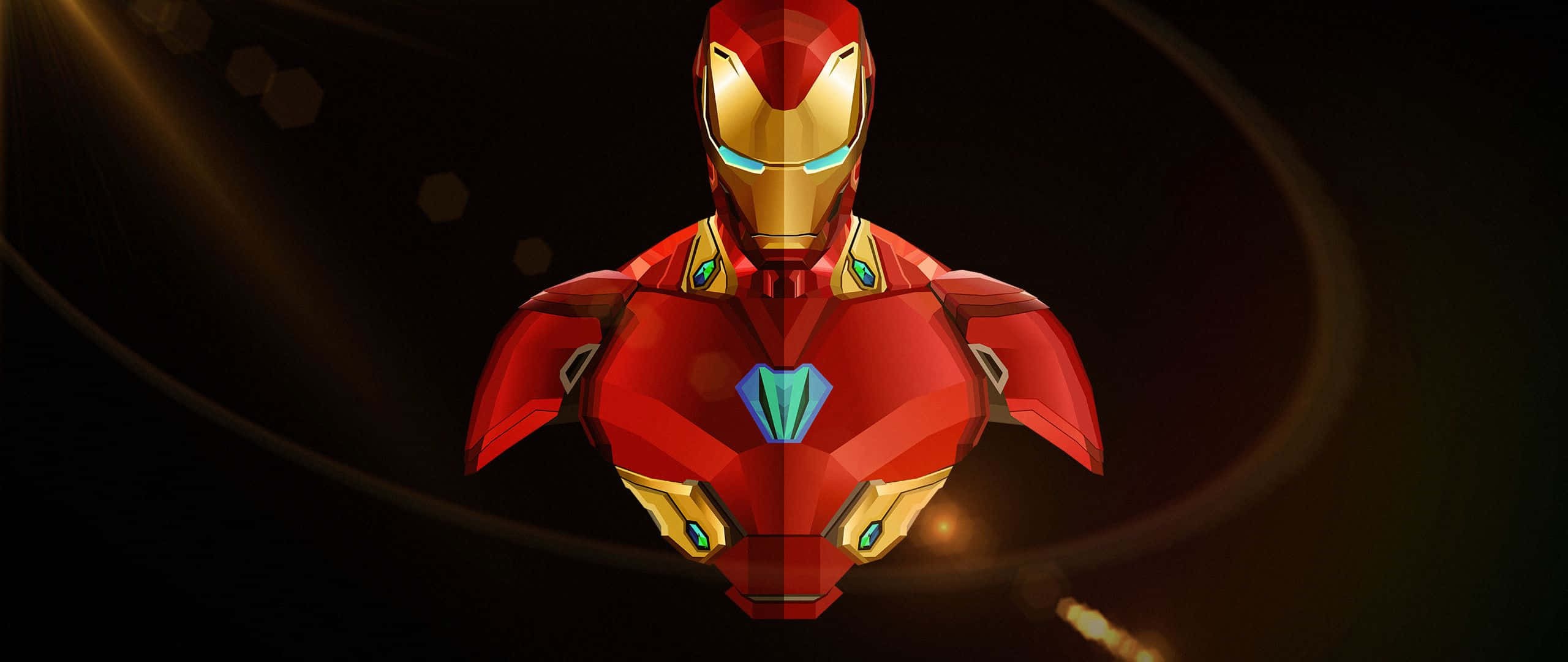 Iron Man, blue eyes, chest arc reactor, 2K Desktop Wallpaper