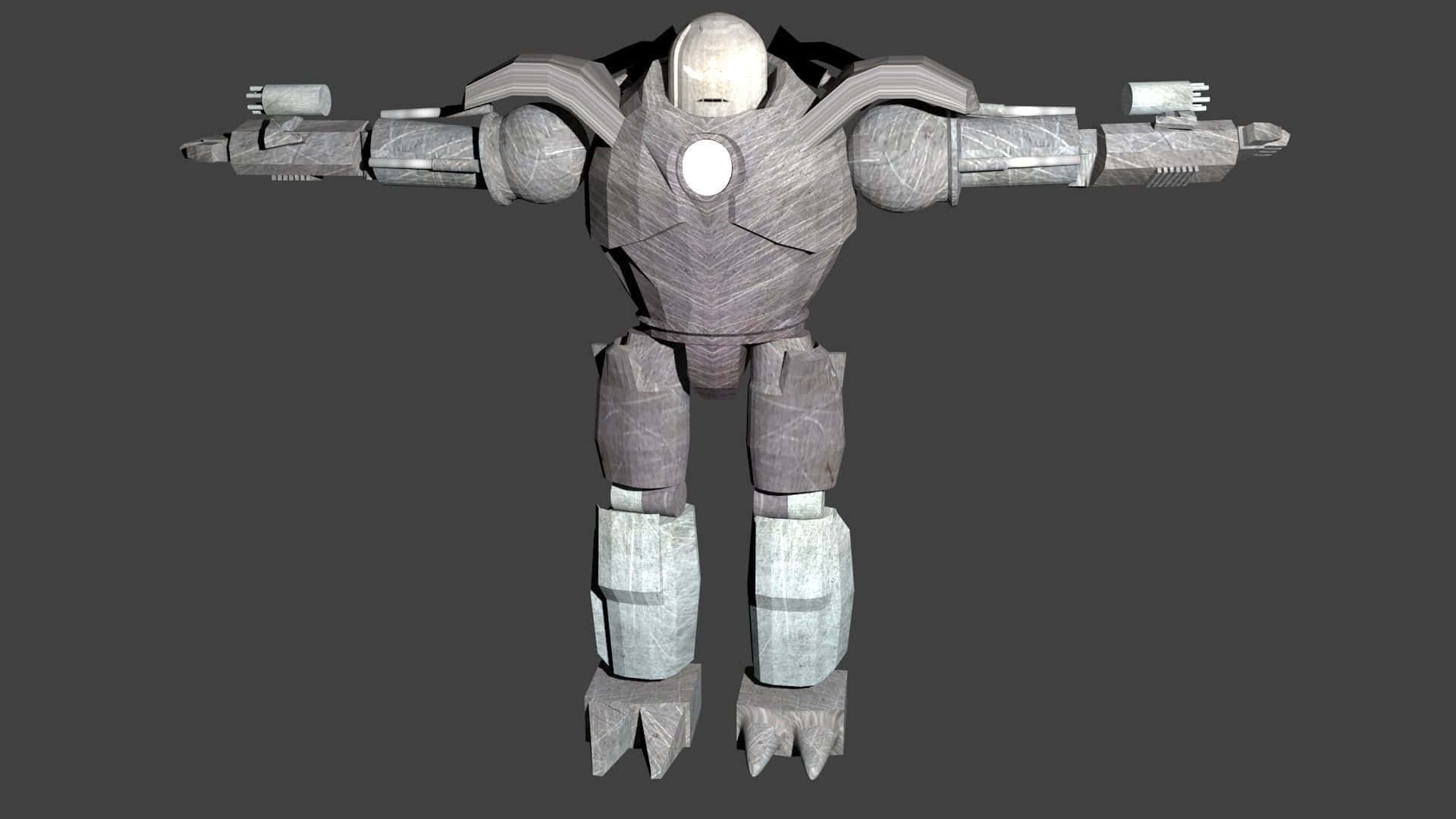 Iron Monger, gray armored robot, outstretched arms, Full HD Desktop Wallpaper