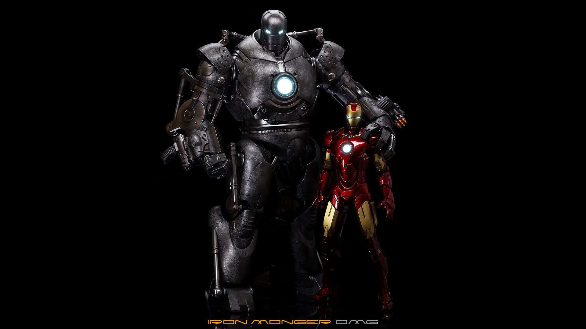 Iron Monger, dark grey, red and gold Iron Man suit, Full HD Desktop Wallpaper