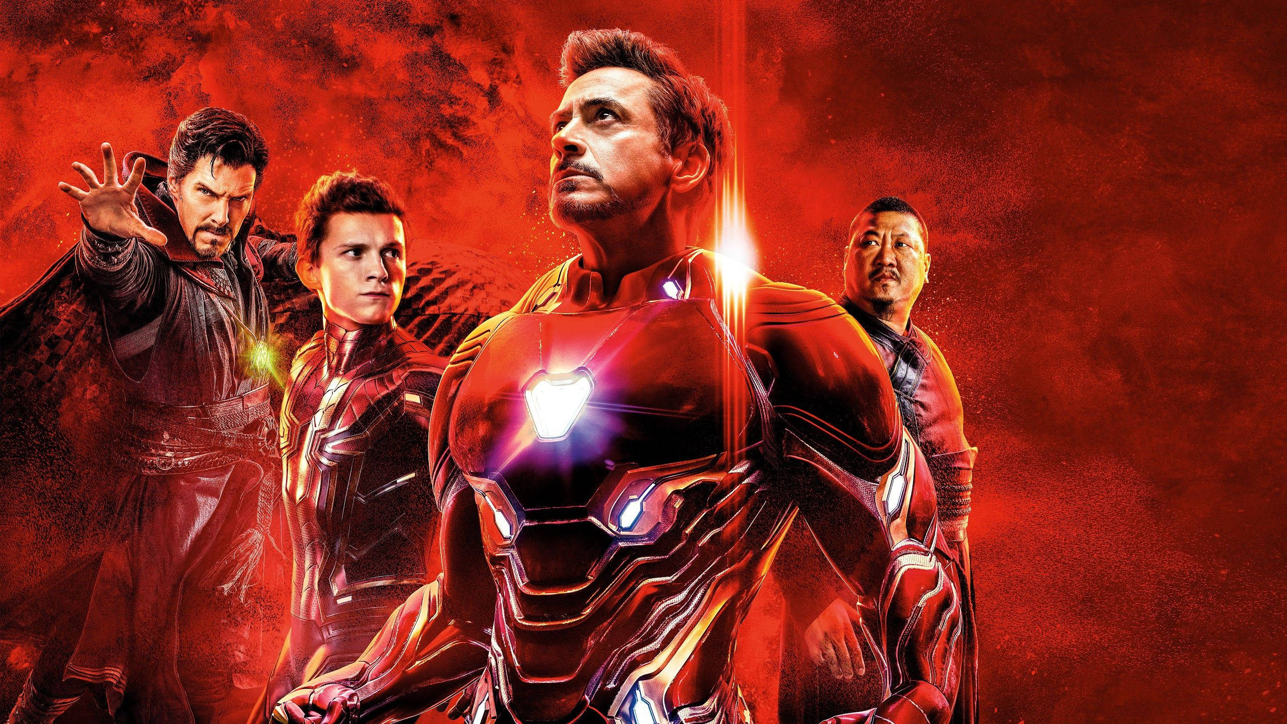 Iron Spider, Iron Man, arc reactor, 2K Desktop Wallpaper
