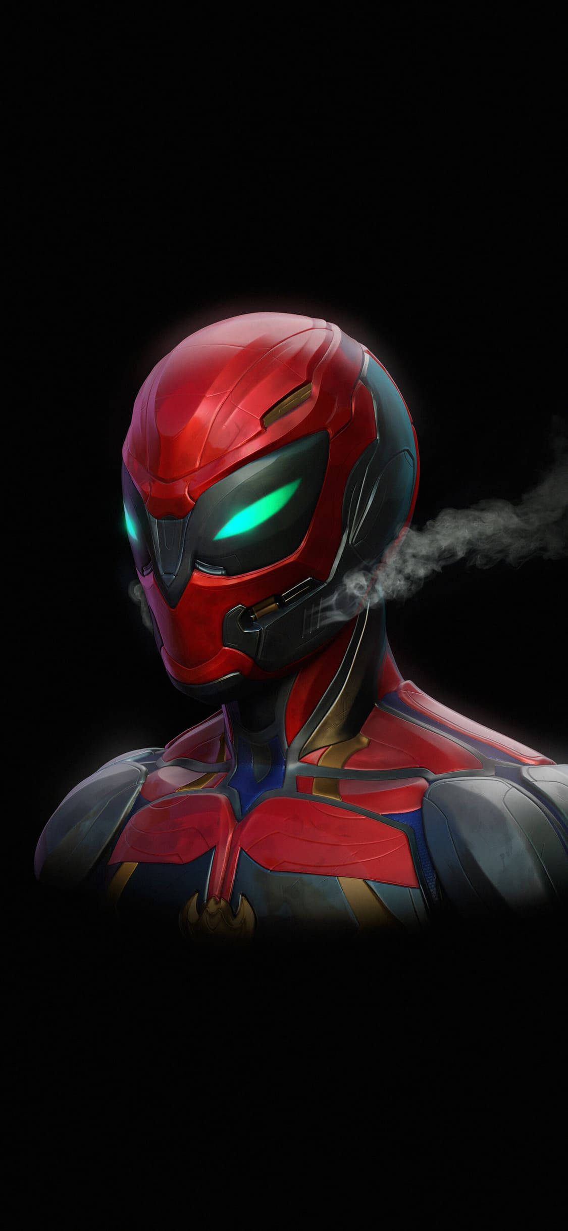 Iron Spider Armor, smoke, black, Full HD Phone Wallpaper