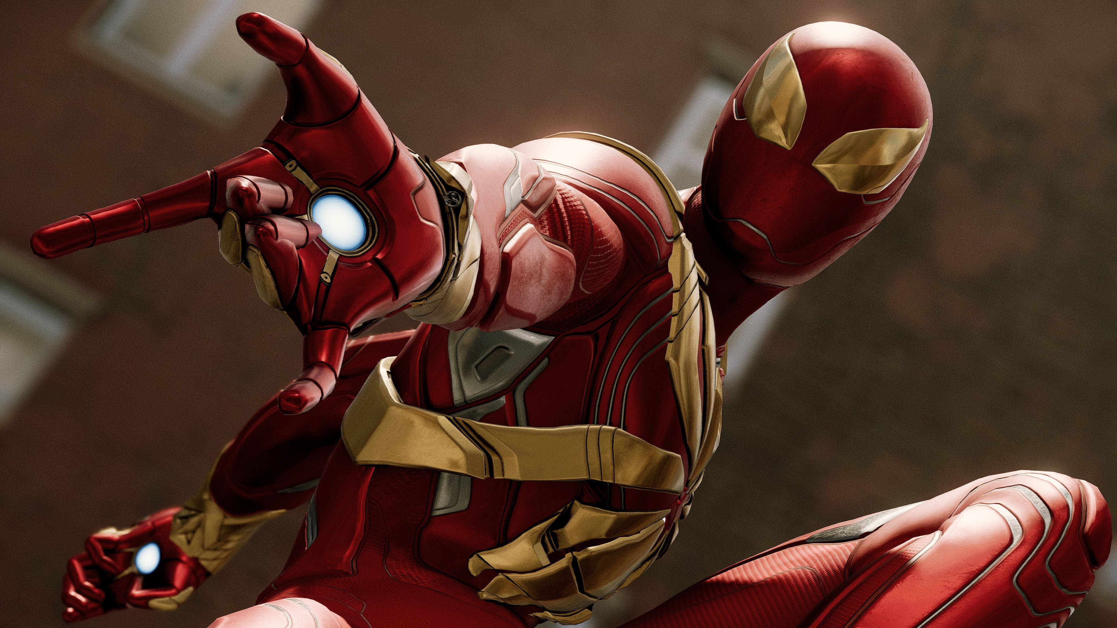 Iron Spider, gold, red gold armor, 4K Desktop Wallpaper