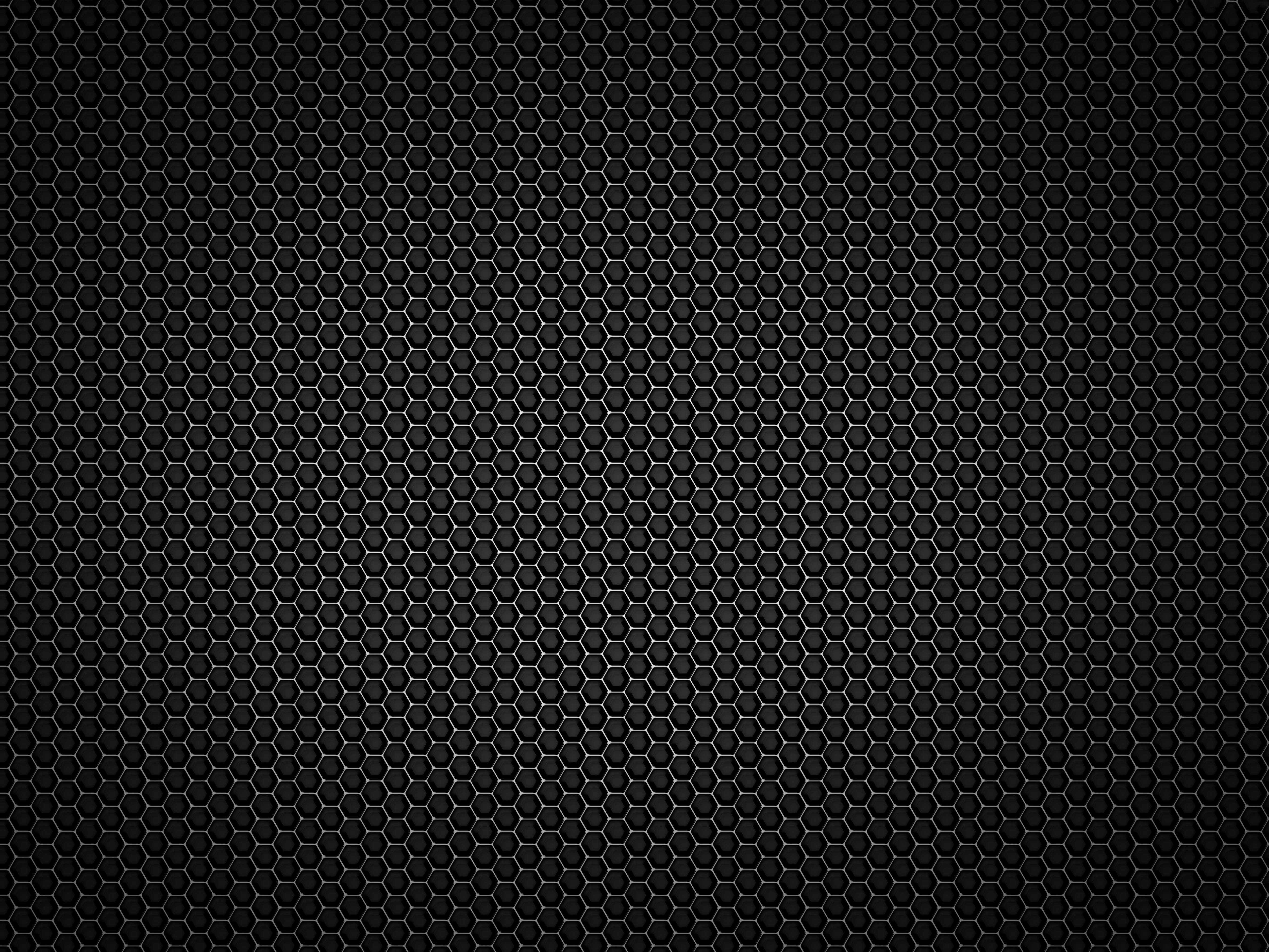carbon fiber steel texture, iron, sleek black hexagonal mesh pattern, 4K Desktop Wallpaper