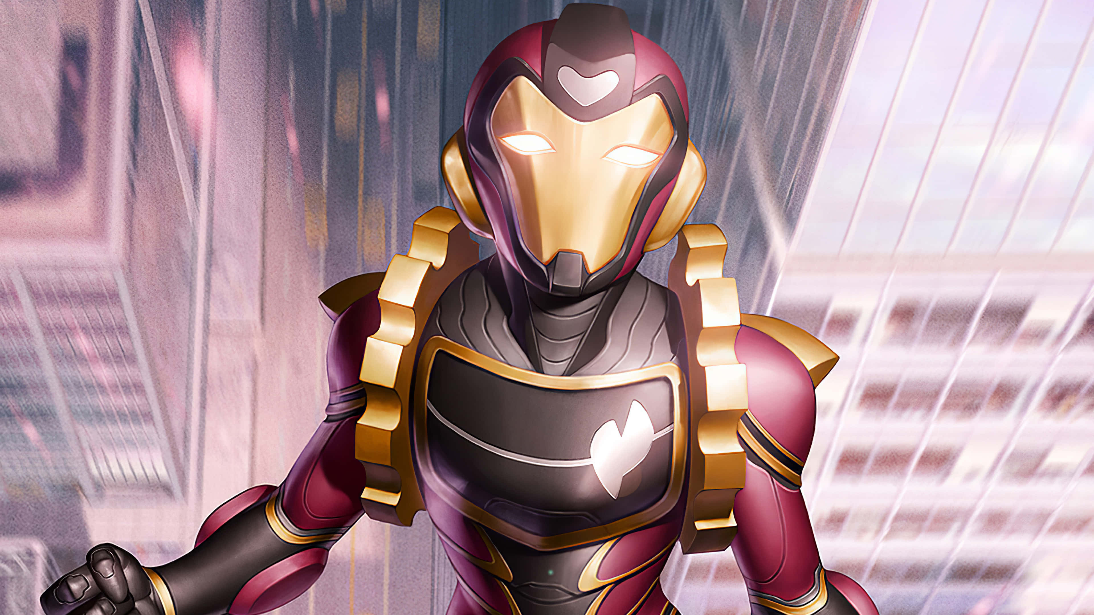 Ironheart Armor, red gold, black, 4K Desktop Wallpaper