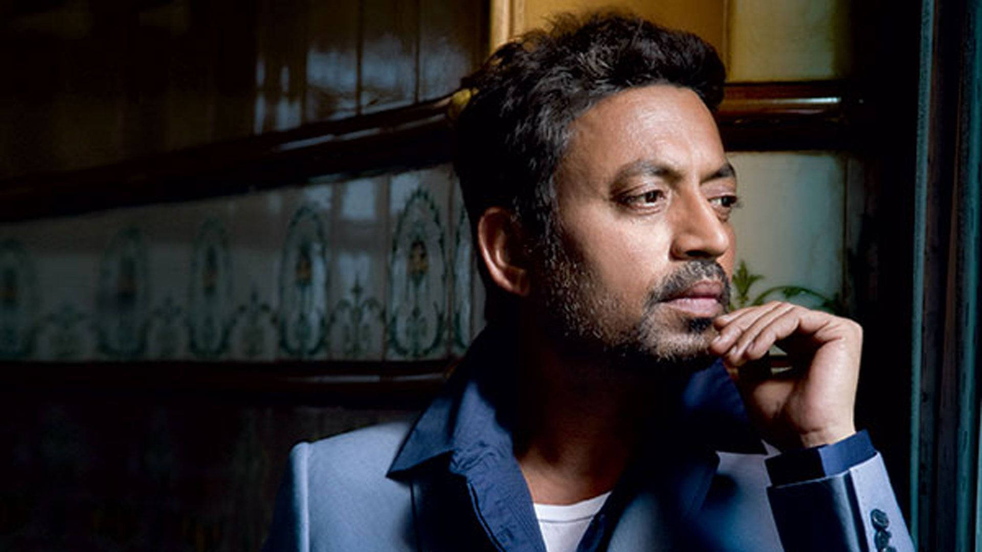 Irrfan Khan, dimly lit room, ornate wallpaper, Full HD Desktop Wallpaper