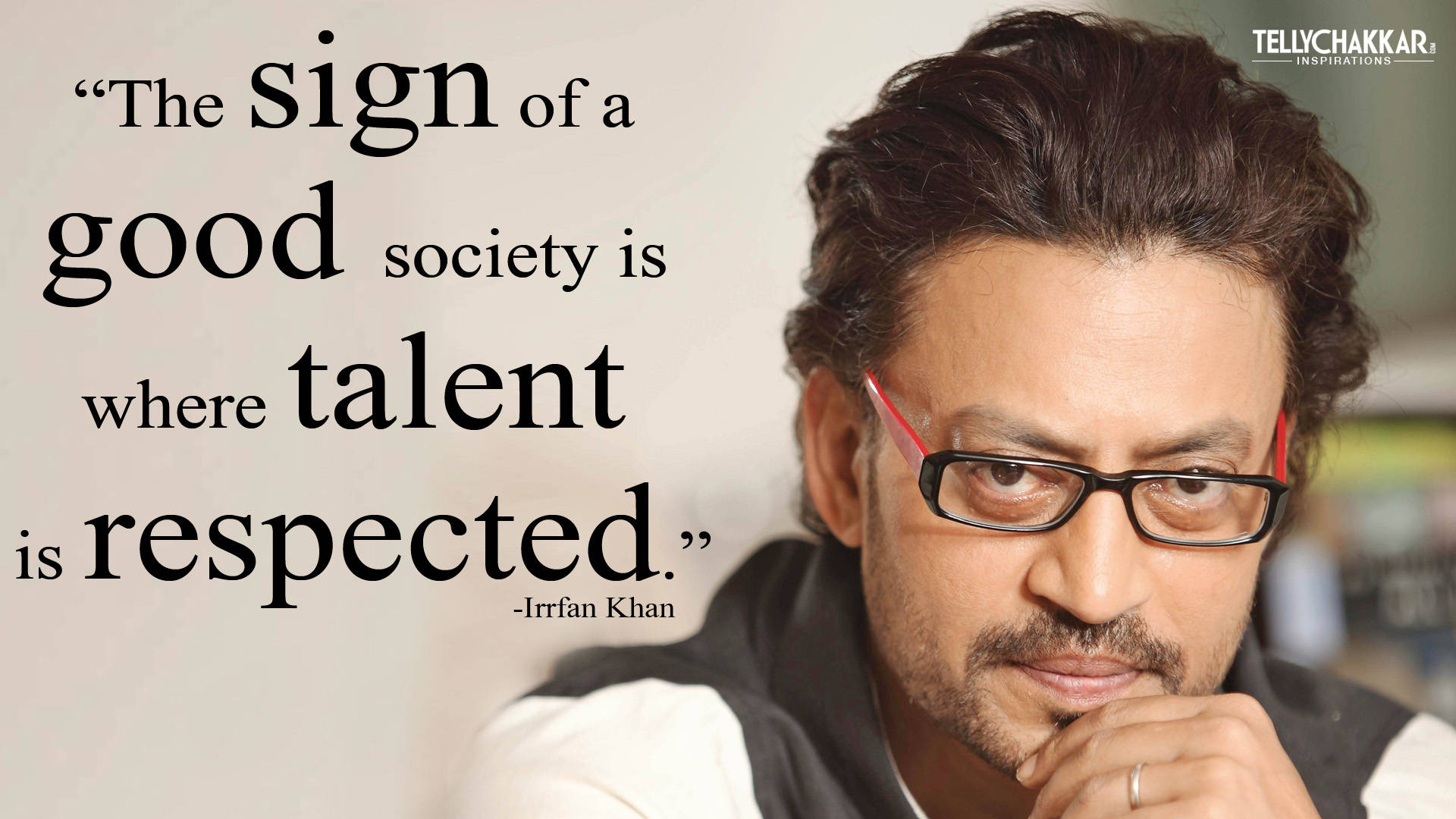 Irrfan Khan, glasses, quote about talent and society, Full HD Desktop Wallpaper