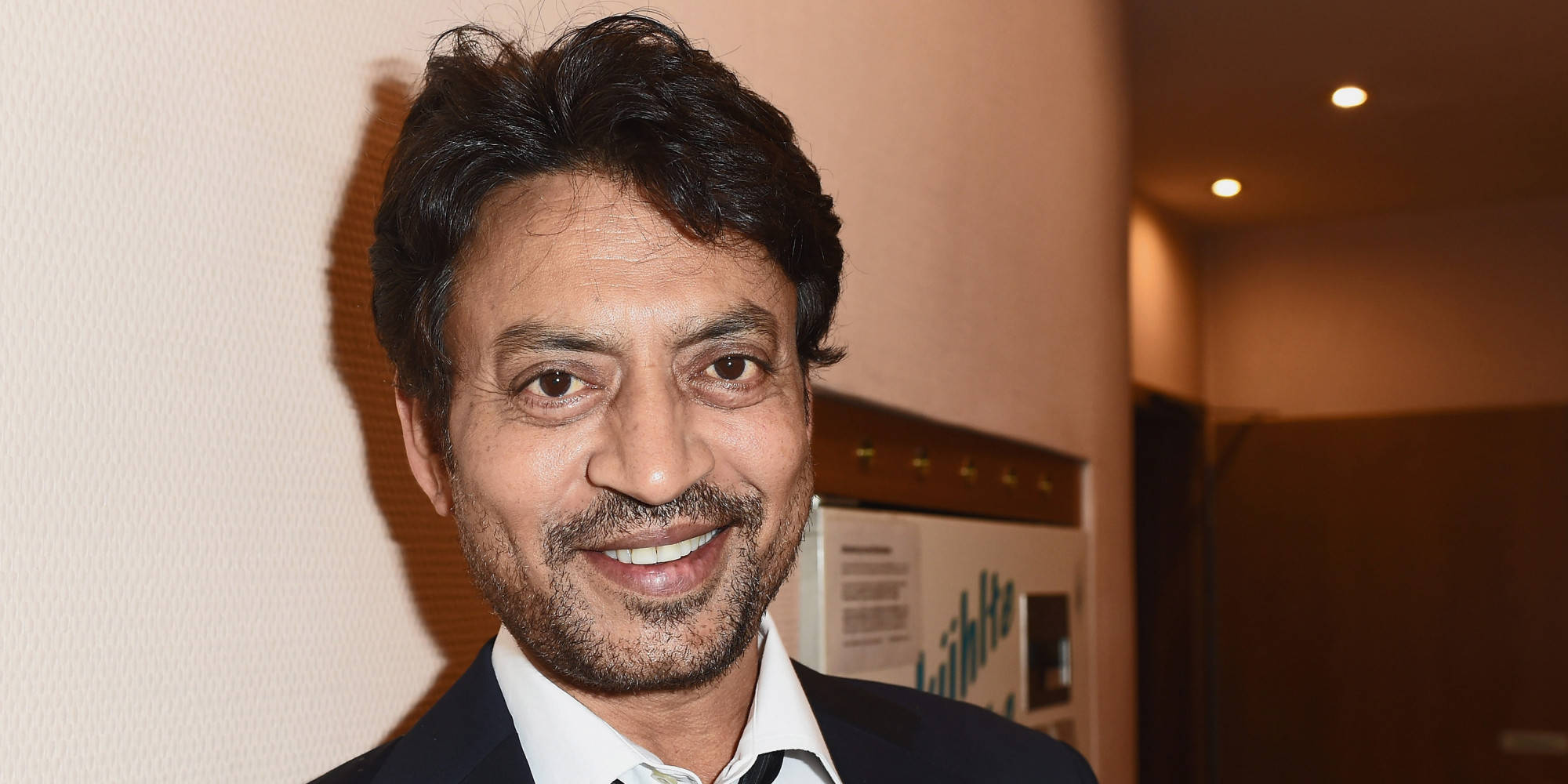 Irrfan Khan, dark suit, white shirt, Full HD Desktop Wallpaper