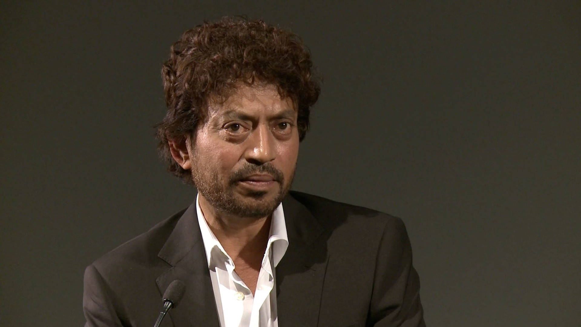 Irrfan Khan, dark suit, white shirt, Full HD Desktop Wallpaper