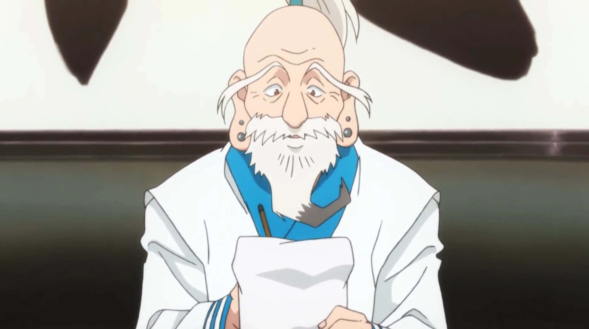 Isaac Netero, white beard, blue scarf, Full HD Desktop Wallpaper