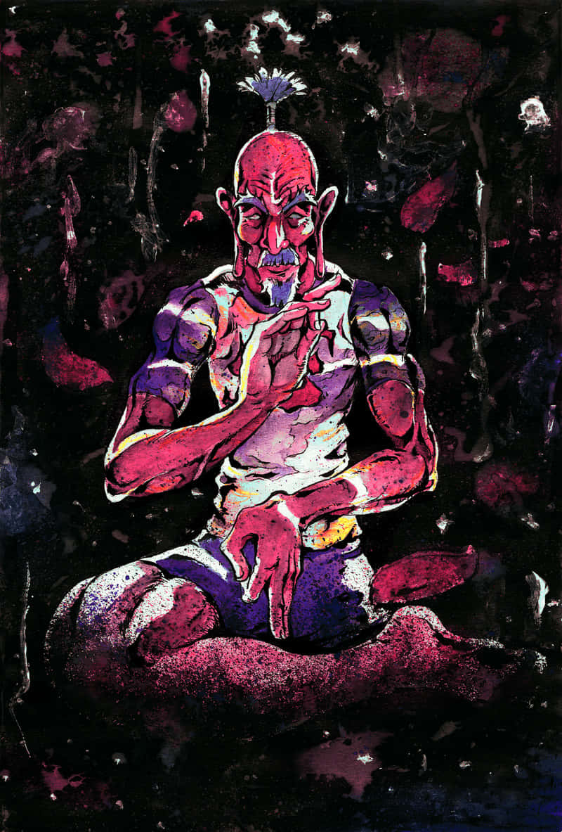 Isaac Netero, red, purple, SD Phone Wallpaper