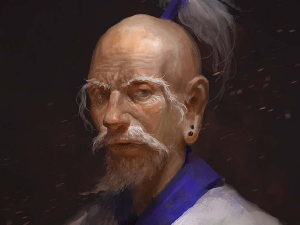 Isaac Netero, white beard, blue sash, SD Desktop Wallpaper
