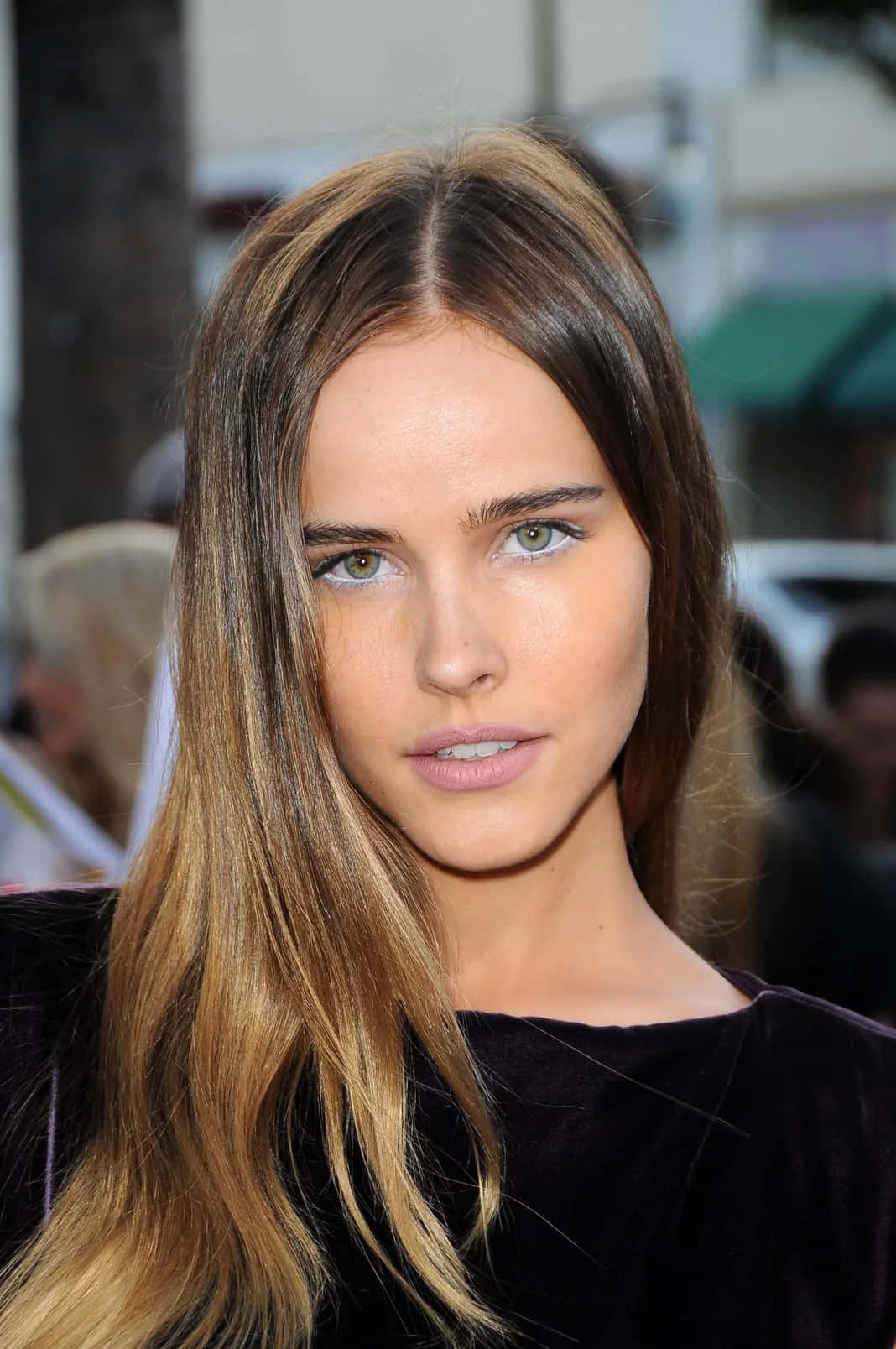 Isabel Lucas, black velvet top, long layered brown hair, HD Phone Wallpaper