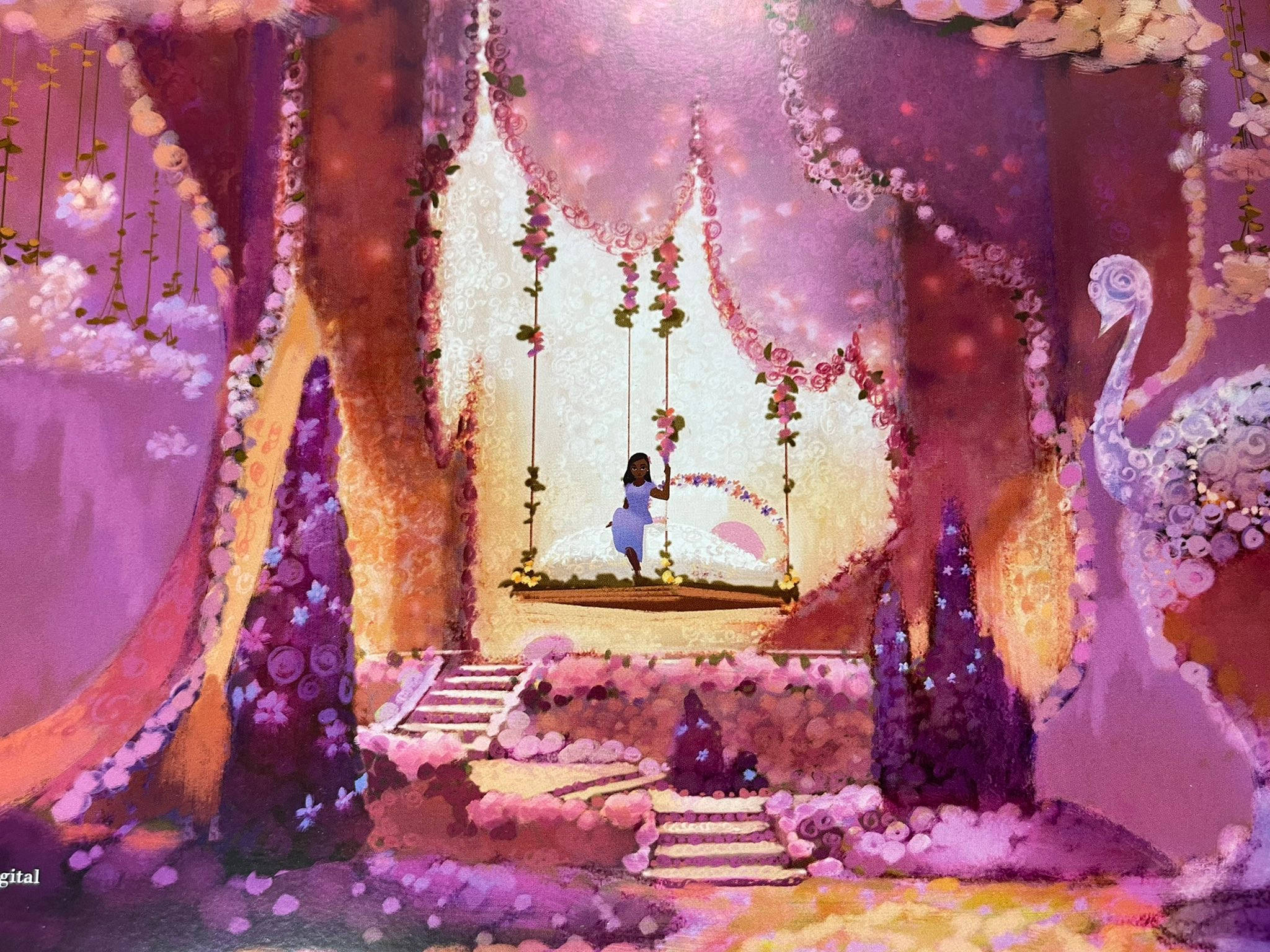 Isabela Madrigal, purple forest, glowing flowers, Full HD Desktop Wallpaper