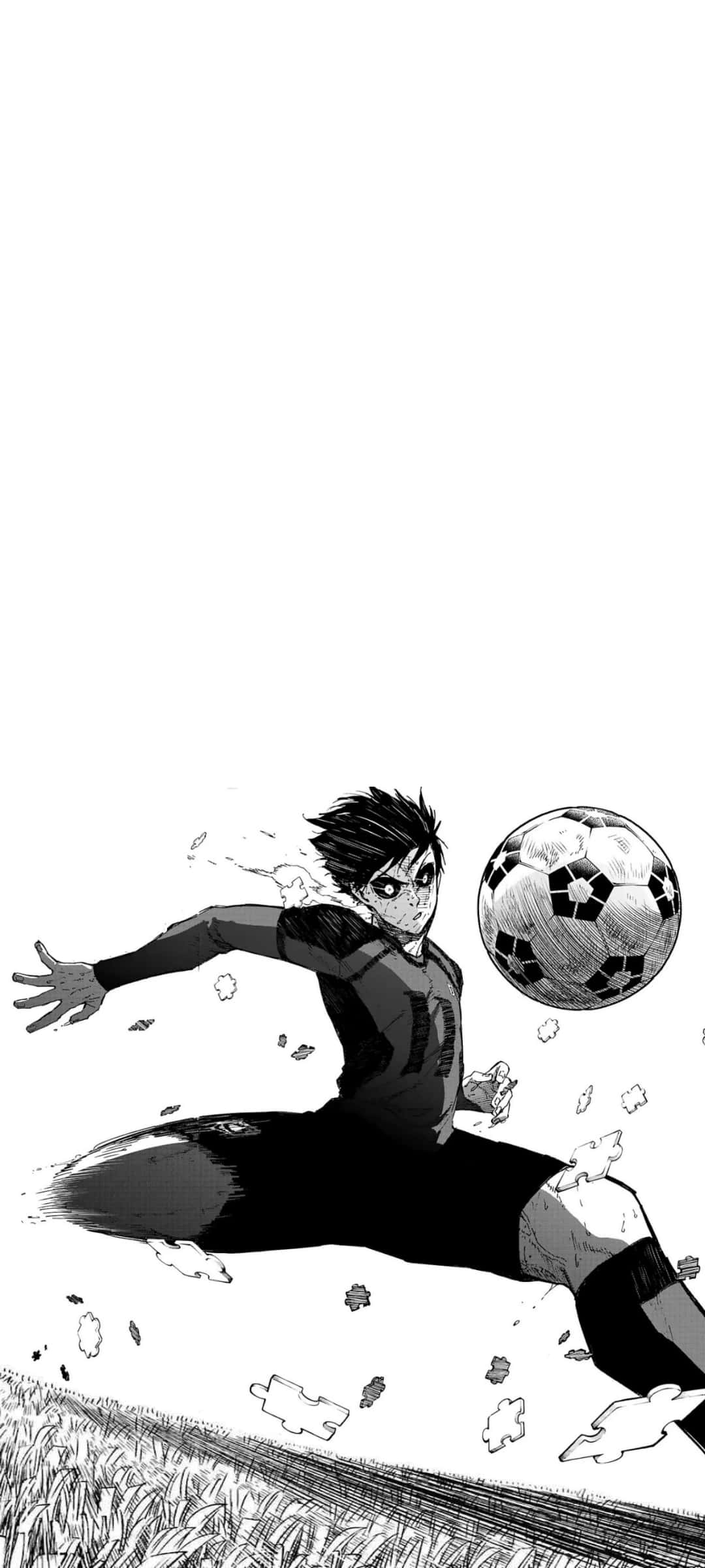 Isagi Yoichi, anime soccer player, black and white, Full HD Phone Wallpaper