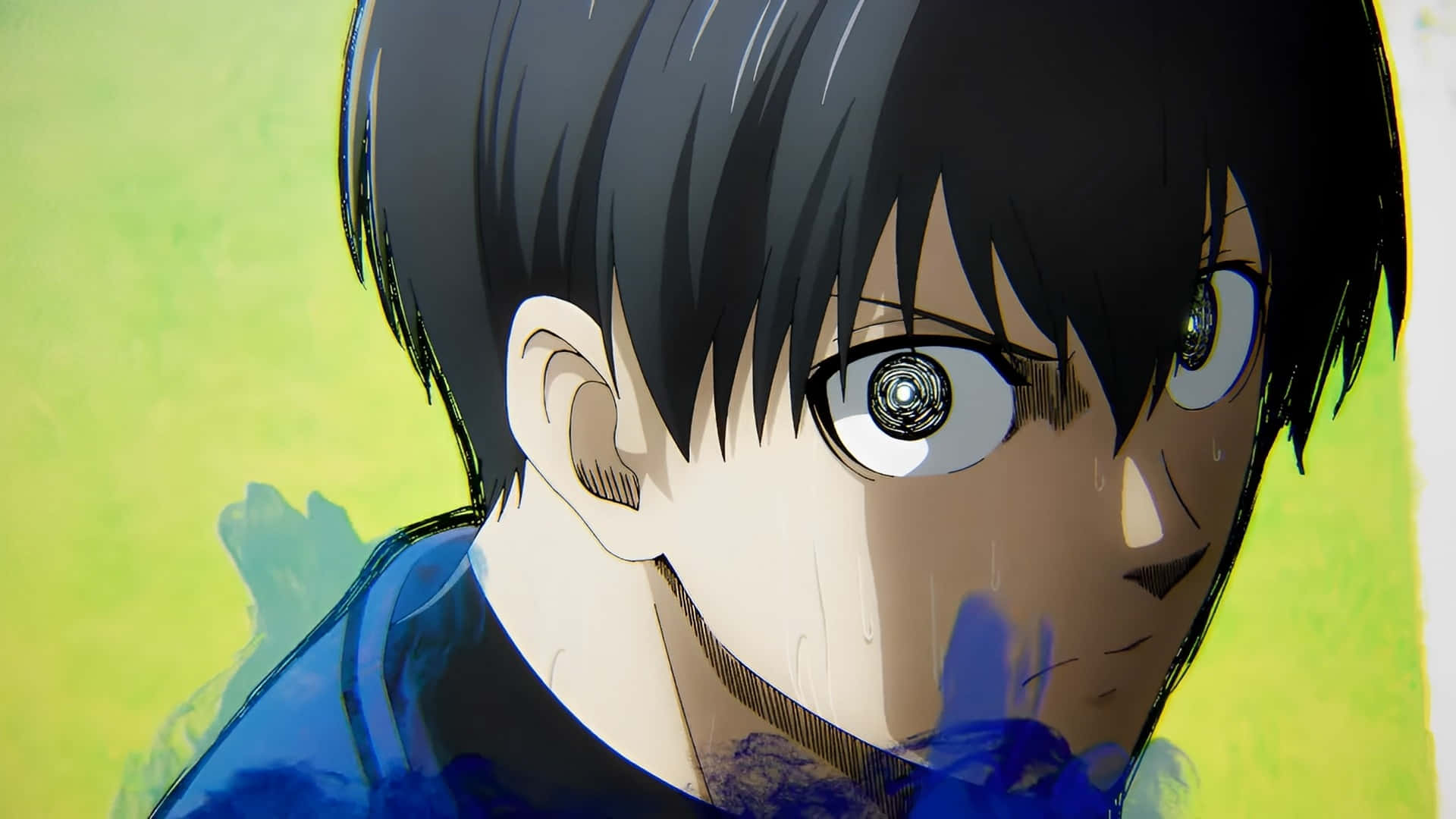 Isagi Yoichi, black hair, wide eyes, Full HD Desktop Wallpaper