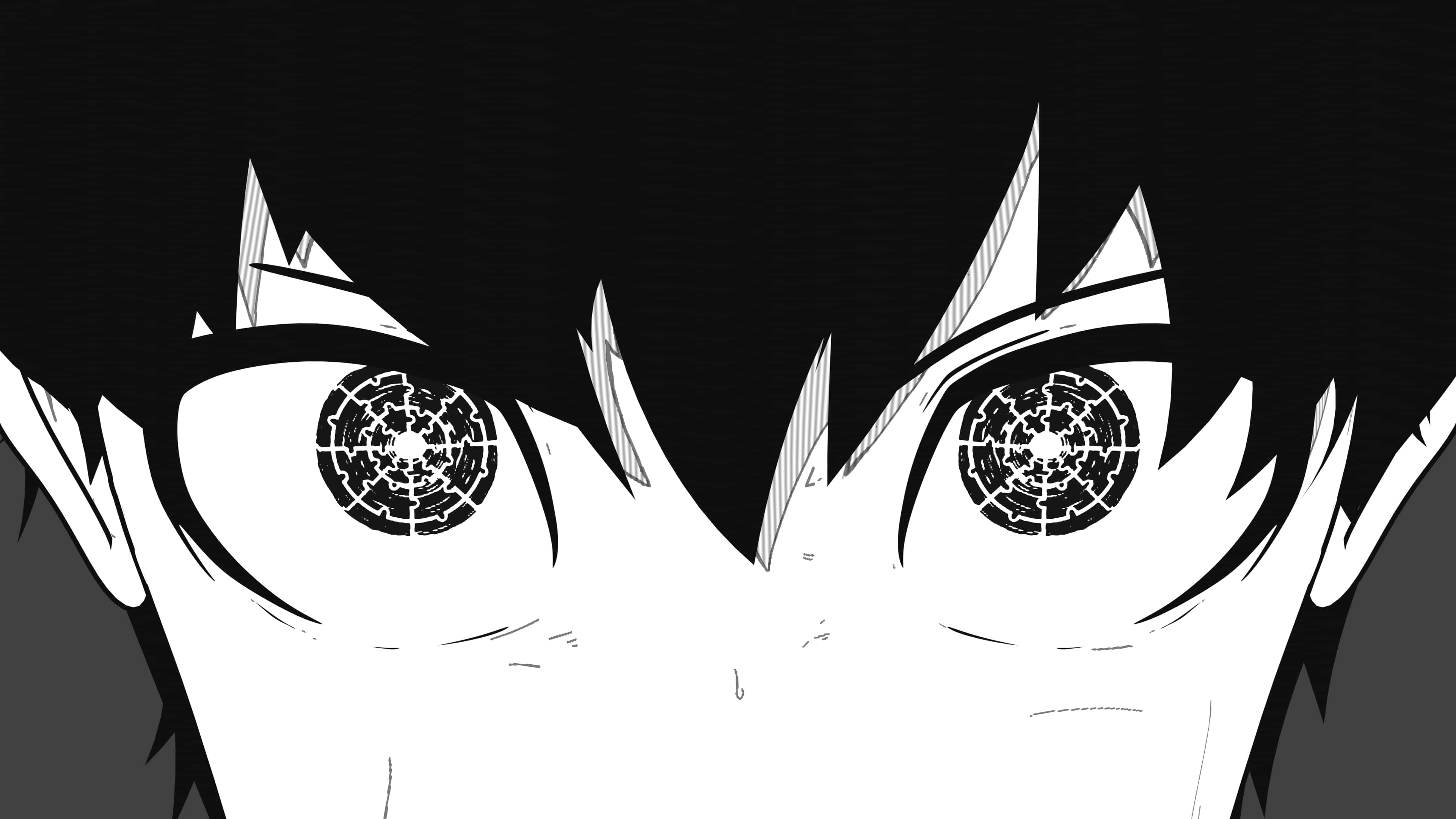 Isagi Yoichi, intense gaze, intricate spiral patterns, 4K Desktop Wallpaper