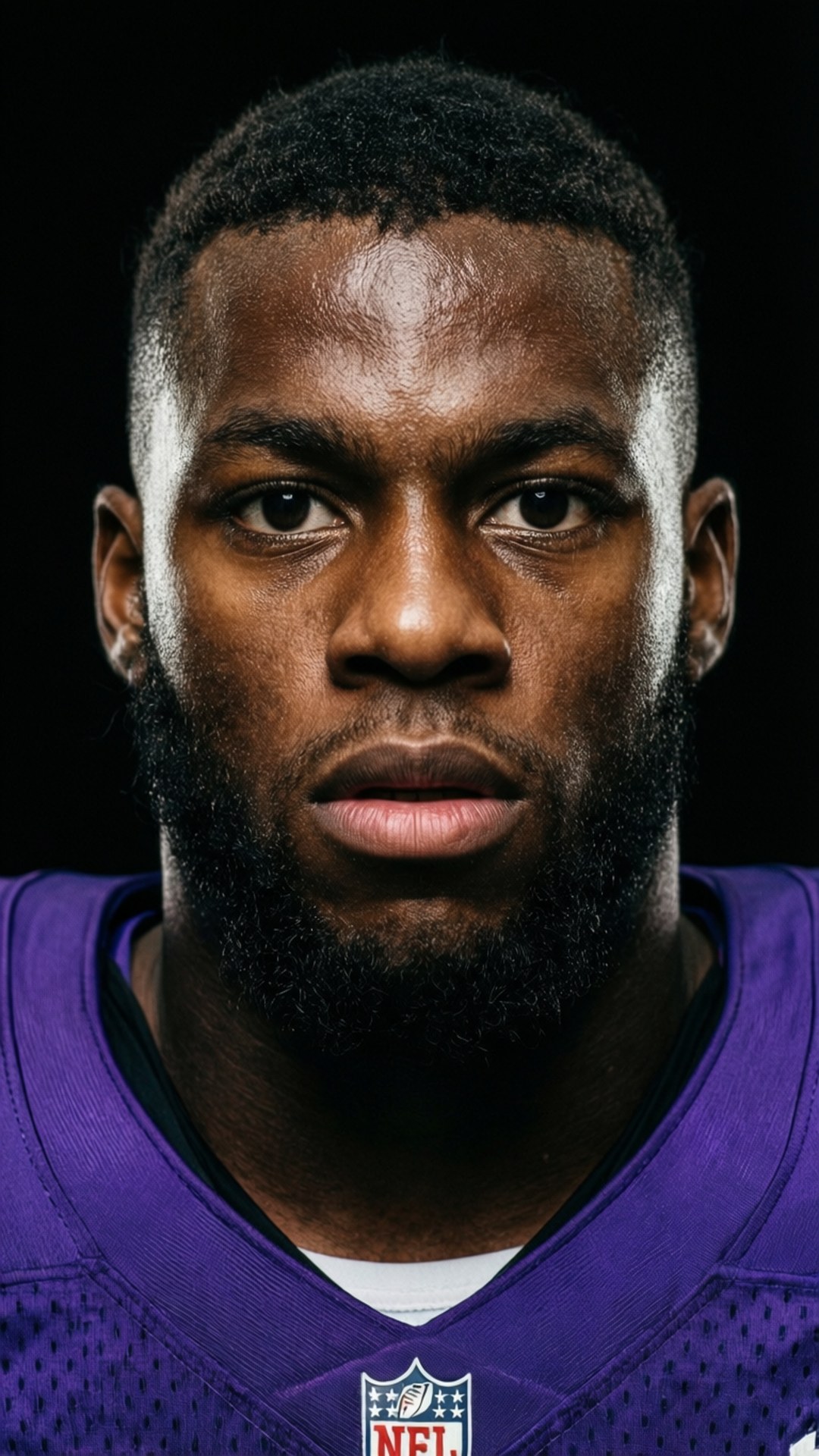 Isaiah Likely, black background, intense portrait, Full HD Phone Wallpaper