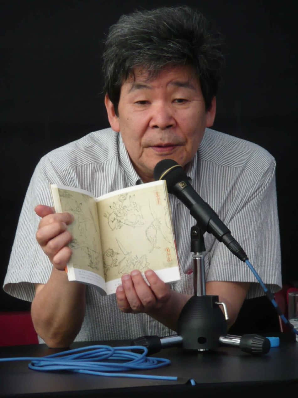 Isao Takahata, striped shirt, sketchbook, SD Phone Wallpaper