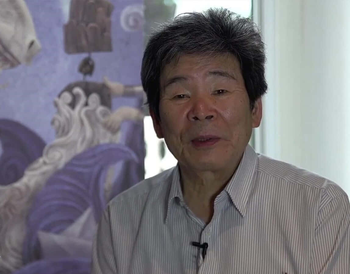 Isao Takahata, gray hair, striped shirt, SD Desktop Wallpaper